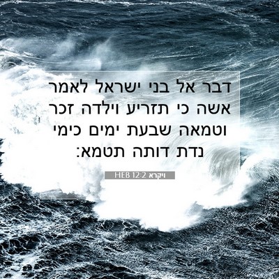 Picture 07 - ויקרא 12:2 HEB - דבר אל בני ישראל לאמר אשה - Bible Verse Picture