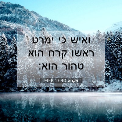 Picture 07 - ויקרא 13:40 HEB - ואיש כי ימרט ראשו קרח הוא - Bible Verse Picture