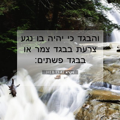 Picture 07 - ויקרא 13:47 HEB - והבגד כי יהיה בו נגע צרעת - Bible Verse Picture