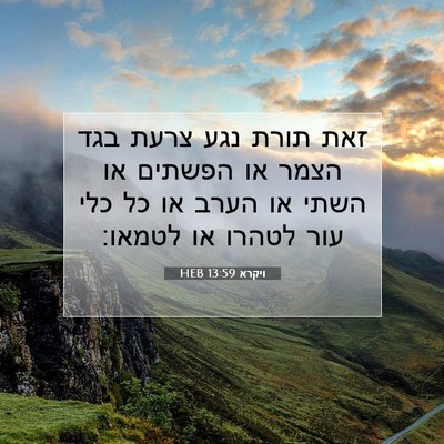 Picture 07 - ויקרא 13:59 HEB - זאת תורת נגע צרעת בגד הצמר - Bible Verse Picture