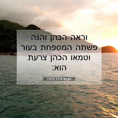 Picture 07 - ויקרא 13:8 HEB - וראה הכהן והנה פשתה המספחת - Bible Verse Picture