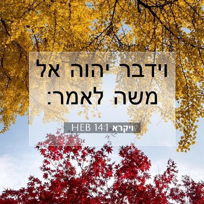Picture 07 - ויקרא 14:1 HEB - וידבר יהוה אל משה - Bible Verse Picture