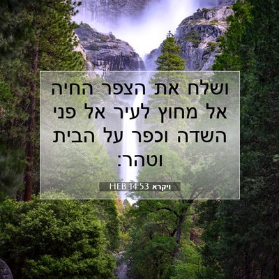 Picture 07 - ויקרא 14:53 HEB - ושלח את הצפר החיה אל מחוץ - Bible Verse Picture