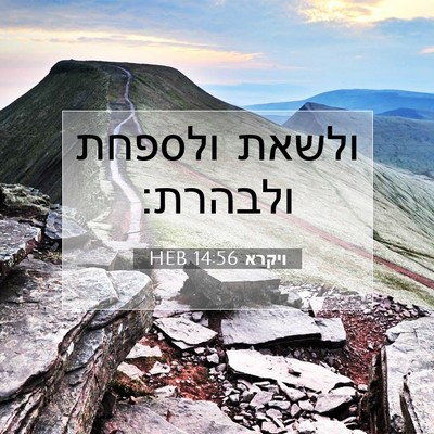 Picture 07 - ויקרא 14:56 HEB - ולשאת ולספחת - Bible Verse Picture