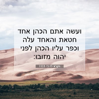 Picture 07 - ויקרא 15:15 HEB - ועשה אתם הכהן אחד חטאת - Bible Verse Picture