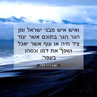 Picture 07 - ויקרא 17:13 HEB - ואיש איש מבני ישראל ומן הגר - Bible Verse Picture