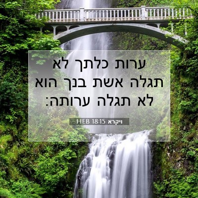Picture 07 - ויקרא 18:15 HEB - ערות כלתך לא תגלה אשת בנך - Bible Verse Picture