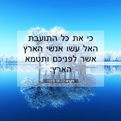 Picture 07 - ויקרא 18:27 HEB - כי את כל התועבת האל עשו - Bible Verse Picture