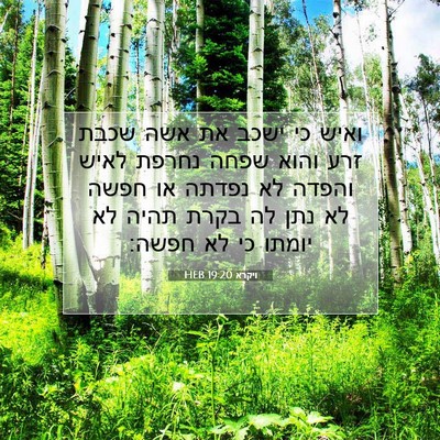 Picture 07 - ויקרא 19:20 HEB - ואיש כי ישכב את אשה שכבת - Bible Verse Picture