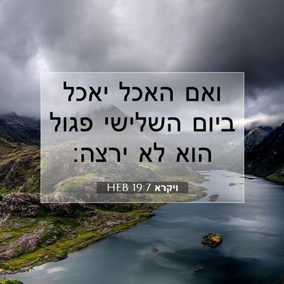 Picture 07 - ויקרא 19:7 HEB - ואם האכל יאכל ביום השלישי - Bible Verse Picture