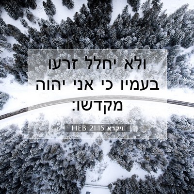 Picture 07 - ויקרא 21:15 HEB - ולא יחלל זרעו בעמיו כי אני - Bible Verse Picture