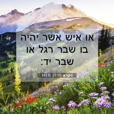 Picture 07 - ויקרא 21:19 HEB - או איש אשר יהיה בו שבר רגל - Bible Verse Picture