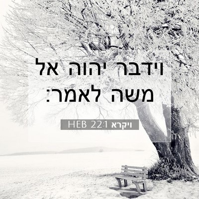 Picture 07 - ויקרא 22:1 HEB - וידבר יהוה אל משה - Bible Verse Picture