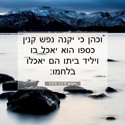 Picture 07 - ויקרא 22:11 HEB - וכהן כי יקנה נפש קנין כספו - Bible Verse Picture