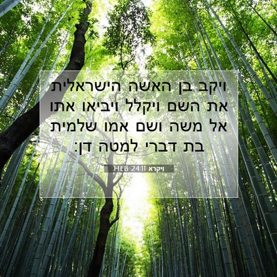 Picture 07 - ויקרא 24:11 HEB - ויקב בן האשה הישראלית את - Bible Verse Picture