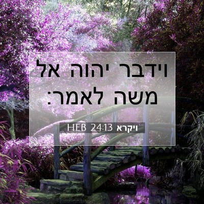 Picture 07 - ויקרא 24:13 HEB - וידבר יהוה אל משה - Bible Verse Picture