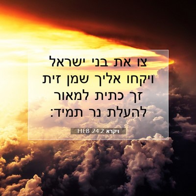 Picture 07 - ויקרא 24:2 HEB - צו את בני ישראל ויקחו אליך - Bible Verse Picture