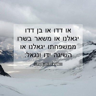 Picture 07 - ויקרא 25:49 HEB - או דדו או בן דדו יגאלנו או - Bible Verse Picture