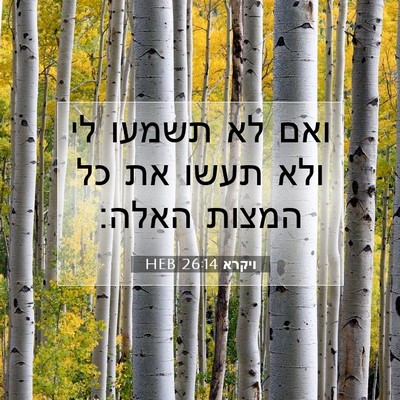 Picture 07 - ויקרא 26:14 HEB - ואם לא תשמעו לי ולא תעשו את - Bible Verse Picture
