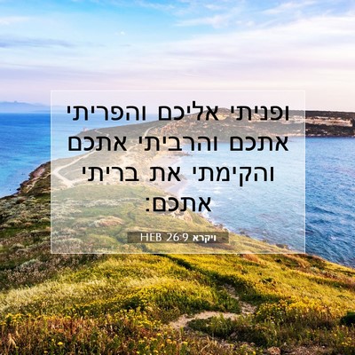 Picture 07 - ויקרא 26:9 HEB - ופניתי אליכם והפריתי אתכם - Bible Verse Picture