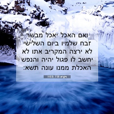 Picture 07 - ויקרא 7:18 HEB - ואם האכל יאכל מבשר זבח - Bible Verse Picture