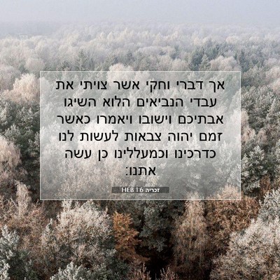 Picture 07 - זכריה 1:6 HEB - אך דברי וחקי אשר צויתי את - Bible Verse Picture
