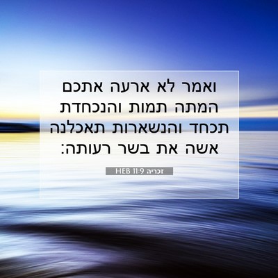 Picture 07 - זכריה 11:9 HEB - ואמר לא ארעה אתכם המתה תמות - Bible Verse Picture