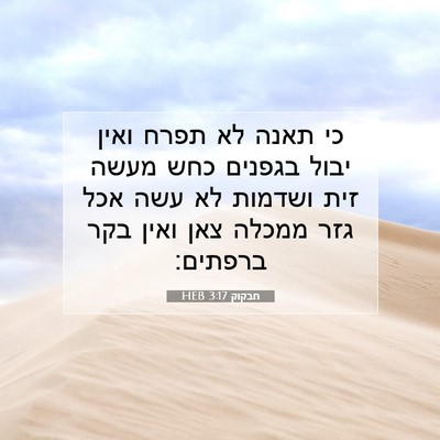 Picture 07 - חבקוק 3:17 HEB - כי תאנה לא תפרח ואין יבול - Bible Verse Picture