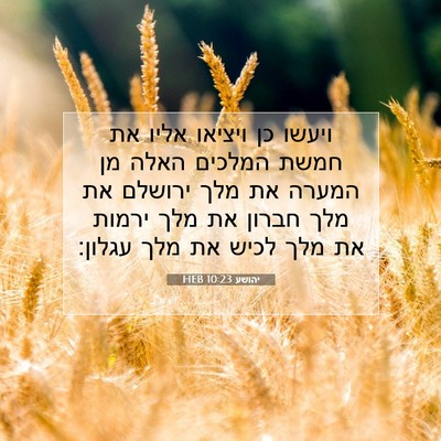 Picture 07 - יהושע 10:23 HEB - ויעשו כן ויציאו אליו את - Bible Verse Picture