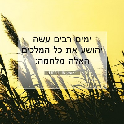 Picture 07 - יהושע 11:18 HEB - ימים רבים עשה יהושע את כל - Bible Verse Picture