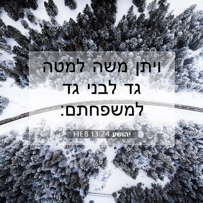 Picture 07 - יהושע 13:24 HEB - ויתן משה למטה גד לבני גד - Bible Verse Picture