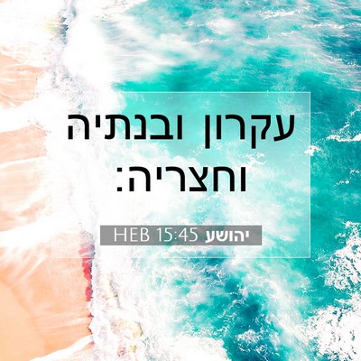 Picture 07 - יהושע 15:45 HEB - עקרון ובנתיה - Bible Verse Picture