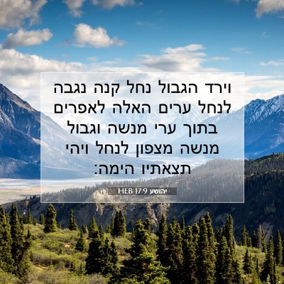 Picture 07 - יהושע 17:9 HEB - וירד הגבול נחל קנה נגבה - Bible Verse Picture