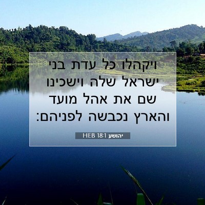 Picture 07 - יהושע 18:1 HEB - ויקהלו כל עדת בני ישראל שלה - Bible Verse Picture