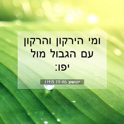Picture 07 - יהושע 19:46 HEB - ומי הירקון והרקון עם הגבול - Bible Verse Picture