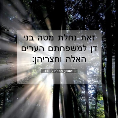 Picture 07 - יהושע 19:48 HEB - זאת נחלת מטה בני דן למשפחתם - Bible Verse Picture