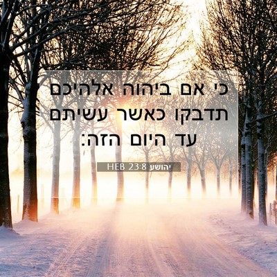 Picture 07 - יהושע 23:8 HEB - כי אם ביהוה אלהיכם תדבקו - Bible Verse Picture