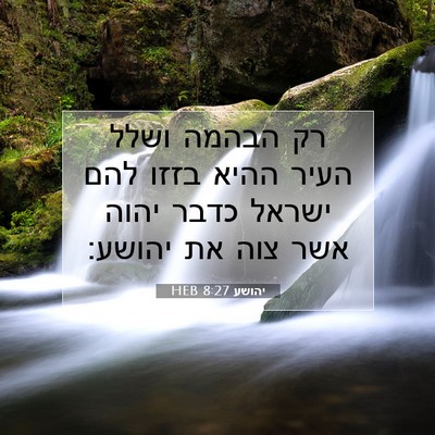 Picture 07 - יהושע 8:27 HEB - רק הבהמה ושלל העיר ההיא - Bible Verse Picture