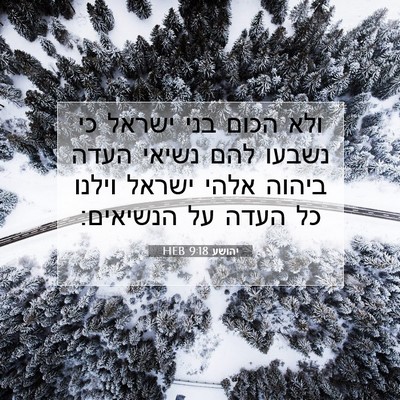 Picture 07 - יהושע 9:18 HEB - ולא הכום בני ישראל כי נשבעו - Bible Verse Picture