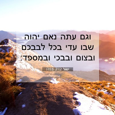 Picture 07 - יואל 2:12 HEB - וגם עתה נאם יהוה שבו עדי - Bible Verse Picture