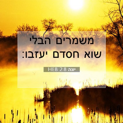Picture 07 - יונה 2:8 HEB - משמרים הבלי שוא חסדם - Bible Verse Picture