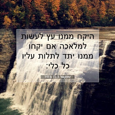 Picture 07 - יחזקאל 15:3 HEB - היקח ממנו עץ לעשות למלאכה - Bible Verse Picture