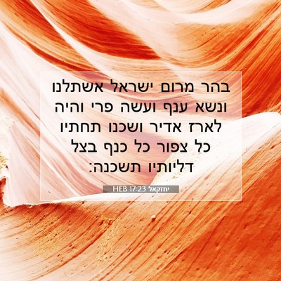 Picture 07 - יחזקאל 17:23 HEB - בהר מרום ישראל אשתלנו ונשא - Bible Verse Picture