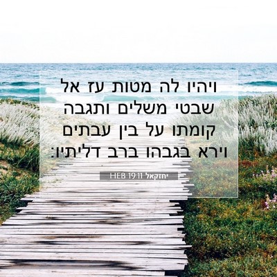 Picture 07 - יחזקאל 19:11 HEB - ויהיו לה מטות עז אל שבטי - Bible Verse Picture