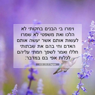Picture 07 - יחזקאל 20:21 HEB - וימרו בי הבנים בחקותי לא - Bible Verse Picture