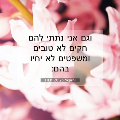 Picture 07 - יחזקאל 20:25 HEB - וגם אני נתתי להם חקים לא - Bible Verse Picture