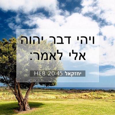 Picture 07 - יחזקאל 20:45 HEB - ויהי דבר יהוה אלי - Bible Verse Picture
