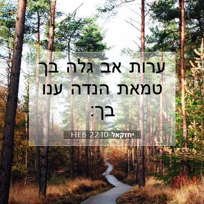 Picture 07 - יחזקאל 22:10 HEB - ערות אב גלה בך טמאת הנדה - Bible Verse Picture