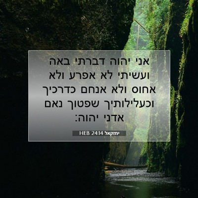 Picture 07 - יחזקאל 24:14 HEB - אני יהוה דברתי באה ועשיתי - Bible Verse Picture