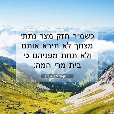 Picture 07 - יחזקאל 3:9 HEB - כשמיר חזק מצר נתתי מצחך לא - Bible Verse Picture